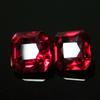 Natural Red Ruby Loose Gemstone 16 ct Square Cut Pair for Jewelry Making and Gem Collections