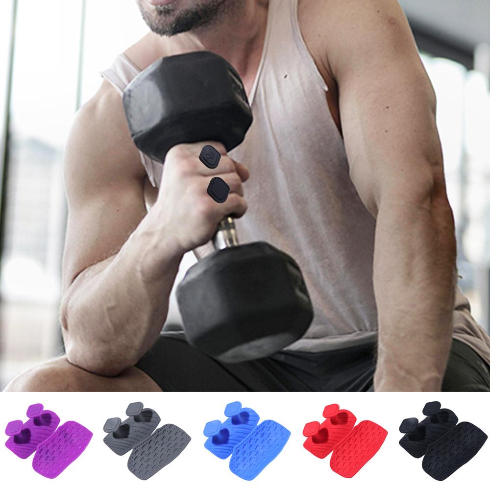 1 Pair Elastic Weight Lifting Grips Anti-slip Silicone Palm Grips Workout Gym Gloves Men Women