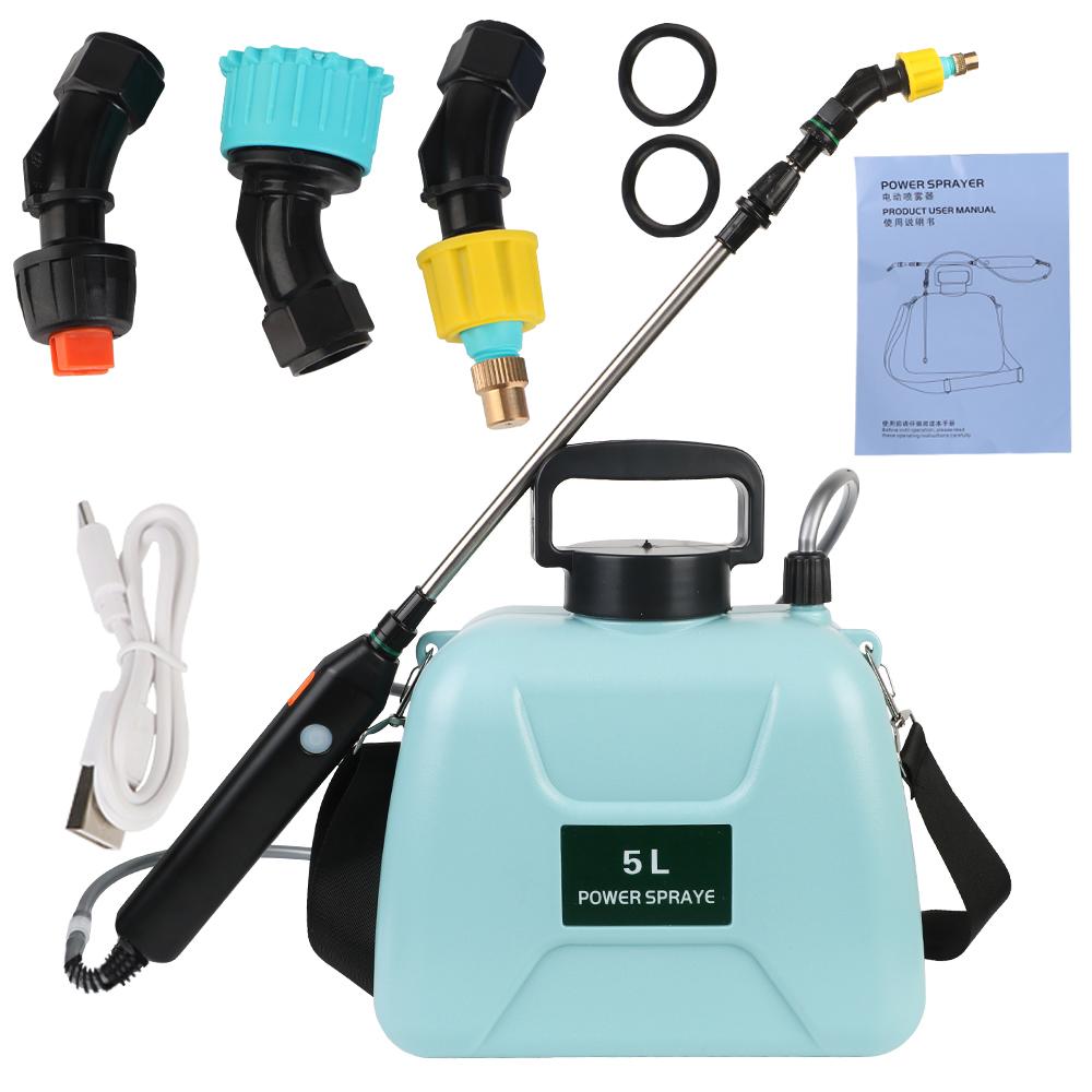 5L Irrigation Tool Electric Sprayer With Spray Gun Watering Can Garden Plant Mister USB Rechargeable Automatic Bottle Sprinkler