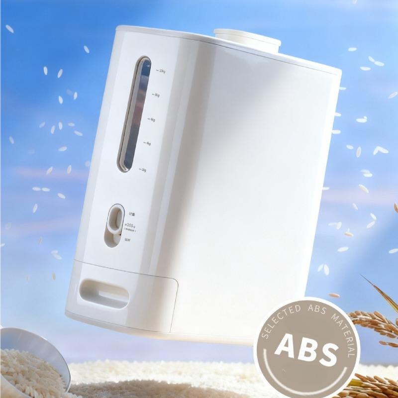 Japanese Style Rice Dispenser,Airtight Moisture-Proof Push-to-Release Measured Rice Container,Sealed Food StorageBin for Kitchen