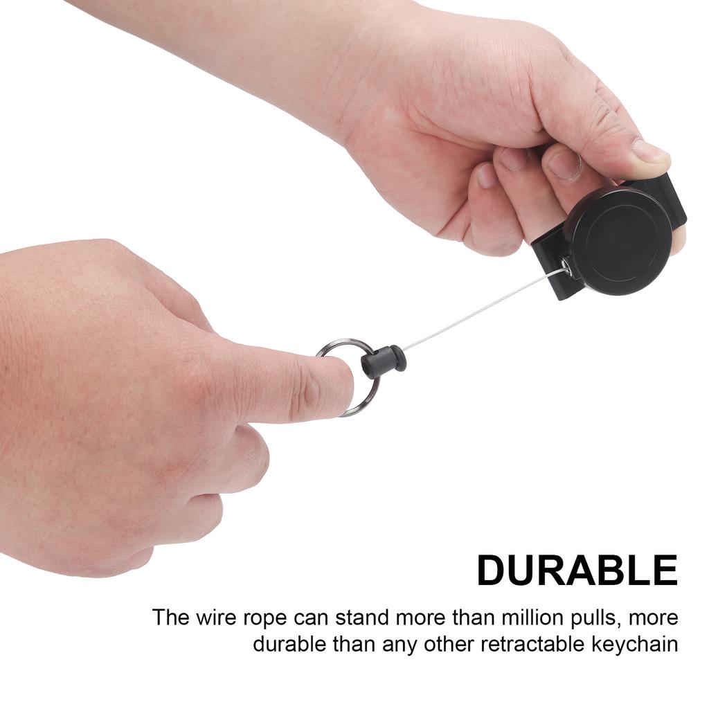 Telescopic Rope Keychain Belt Clip Retractable Pull Holder AntiLose Key Ring Holder