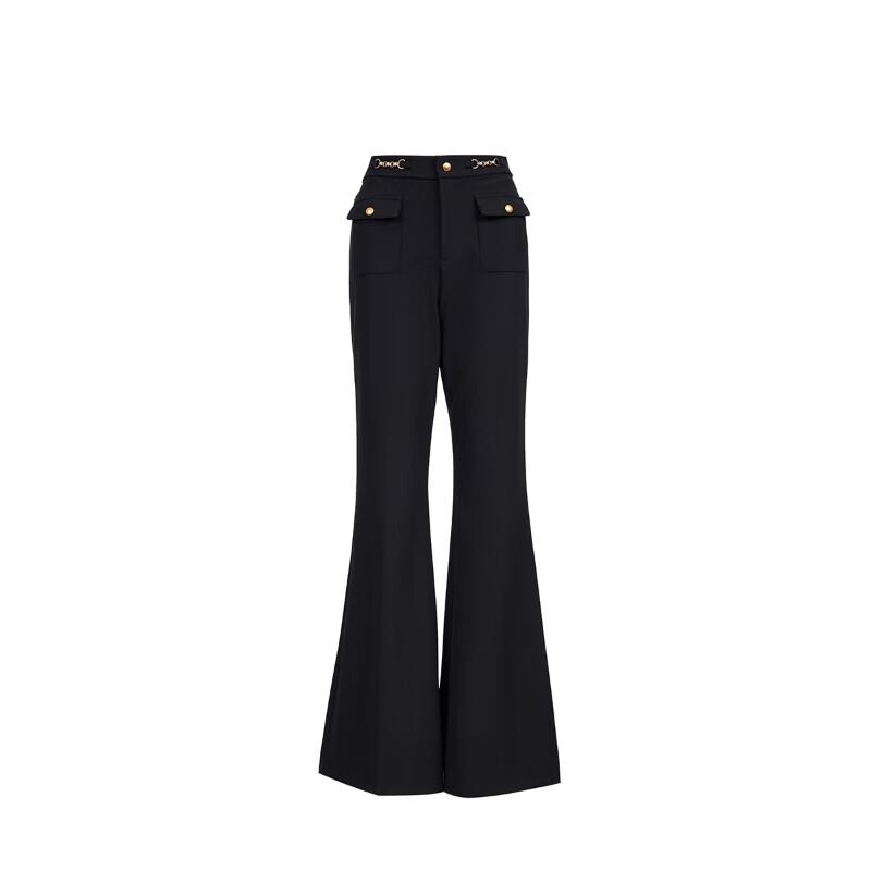 VEROMODA 2025 Autumn/Winter High-Waist Metal-Trim Micro-Flare Pants