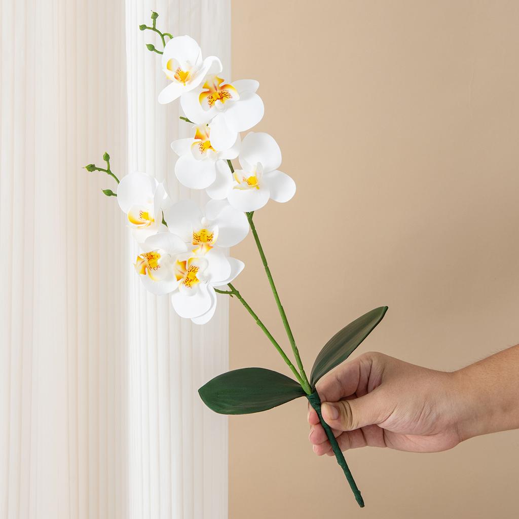 Artificial Flowers 2 Forked Butterfly Orchids Home Room Vase Table Decor Wedding Outdoor Yard Bridal Bouquets DIY Wreath Gifts