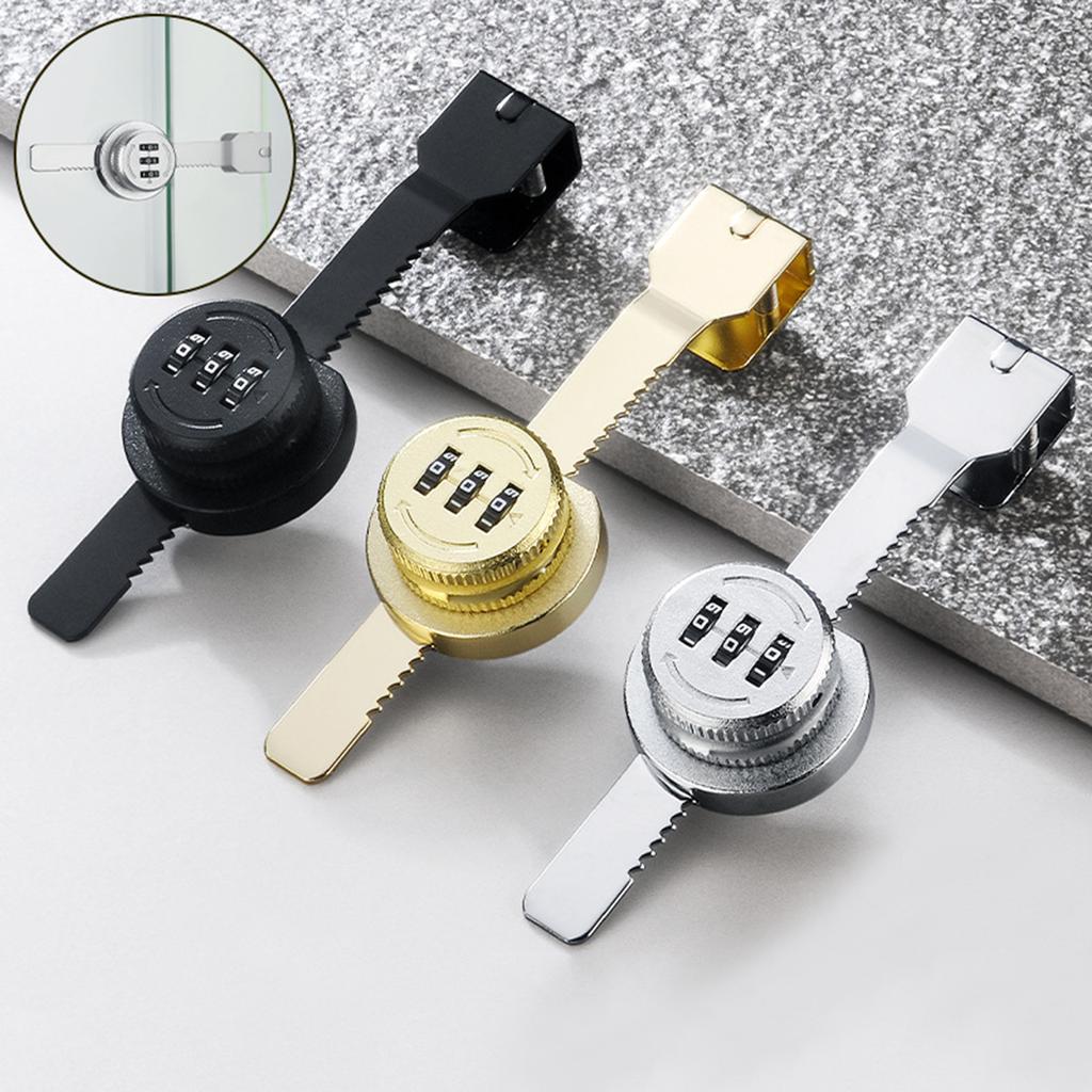 Sliding Glass Door Lock Mechanical Password Lock Alloy Glass Sliding Door Lock Anti-theft Safety Combination Digit Lock