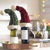 Kraftigstickad Isländsk Ull Jultomtemössa Handgjord Tomtemössa för Vinflaska Julgransdekoration & Julklappsidé
