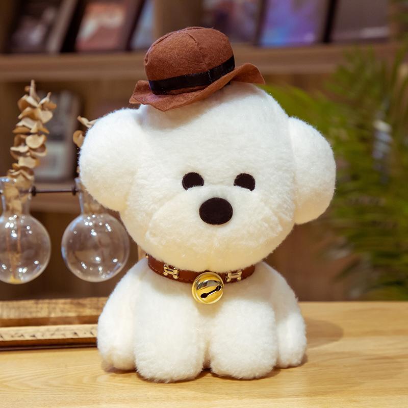 1Pcs 25Cm Simulation Bichon Frise Dog Plush Toy Cute Soft Stuffed Animal Toys Gift