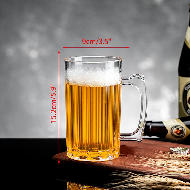 Acrylic Beer Cup Household Mug Mugs Drinking Glasses Handles Milk Coffee Juice Water Cup Barware Drinkware For Home Party Bar Ka