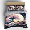 Wave Koi Sakura Decor Set Multiple Sizes Kid'S And Adults' Bedroom Exquisite 3Pc Bedding Set, Gift