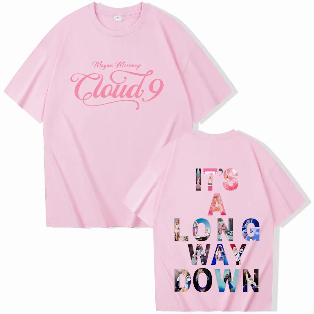 Megan Moroney Cloud 9 Tour Its A Long Way Down Tshirt Men Women Harajuku Short Sleeve Oneck Casual top Gift Springsummer new