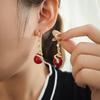 1pair Vintage Chinese Snake & Ball Earrings Retro Textured Fashion Accessory With Keychain Design Perfect New Year Gift For Women