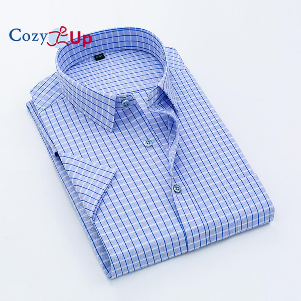 Útulná pánská tenká kostkovaná košile s krátkým rukávem Business ležérní košile