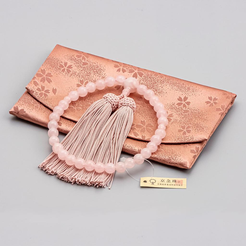 Hasegawa Buddhist Altar Shop - Prayer Beads Set with Pouch - Suitable for Funerals and Memorial Services - Made in Japan - Suitable for All Buddhist S