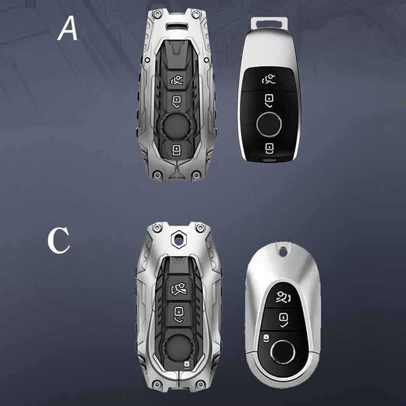 Bilnyckelfodral i zinklegering för Mercedes Benz ESG-klass GLC CLE CLA GLB GLS W177 W205 W213 W222 X167 AMG E200 E260 Skalfob