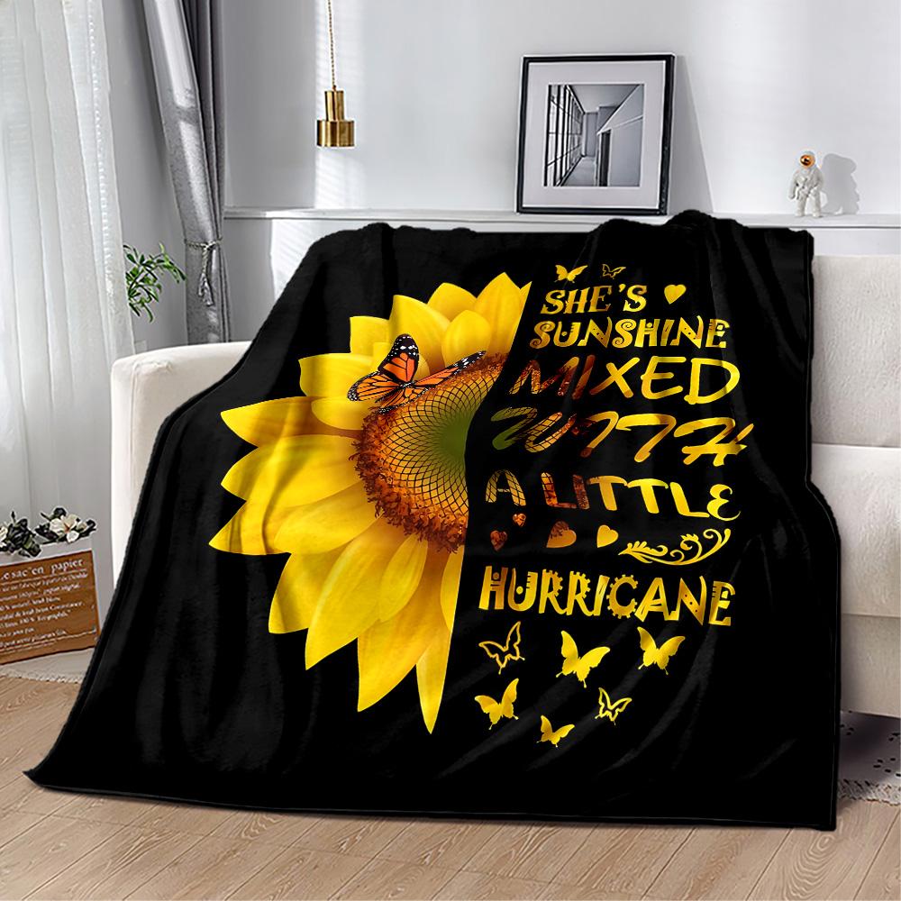 1pc Sunflower Field Bloom blanket Soft and Warm for Sofa Office Camping Travel Livingroom Great Gift for Friends and Family Comfortable All Seasons