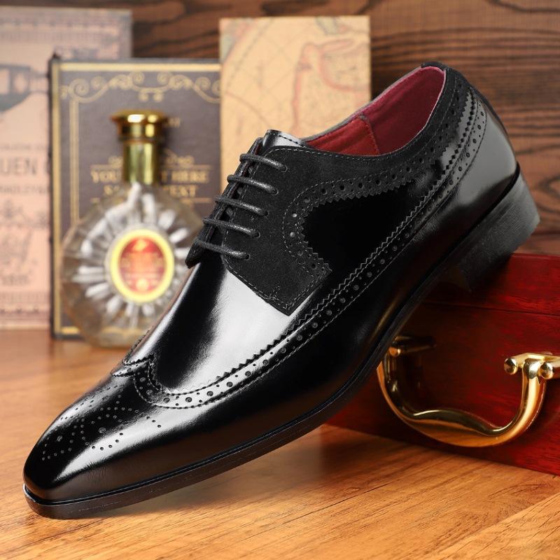 

Новые мужские оксфорды кэжуал на шнуровке с острым носком из лакированной кожи в стиле пэчворк Мужская обувь для свадебного платья и вечеринки выпускников Zapatos Hombre 39