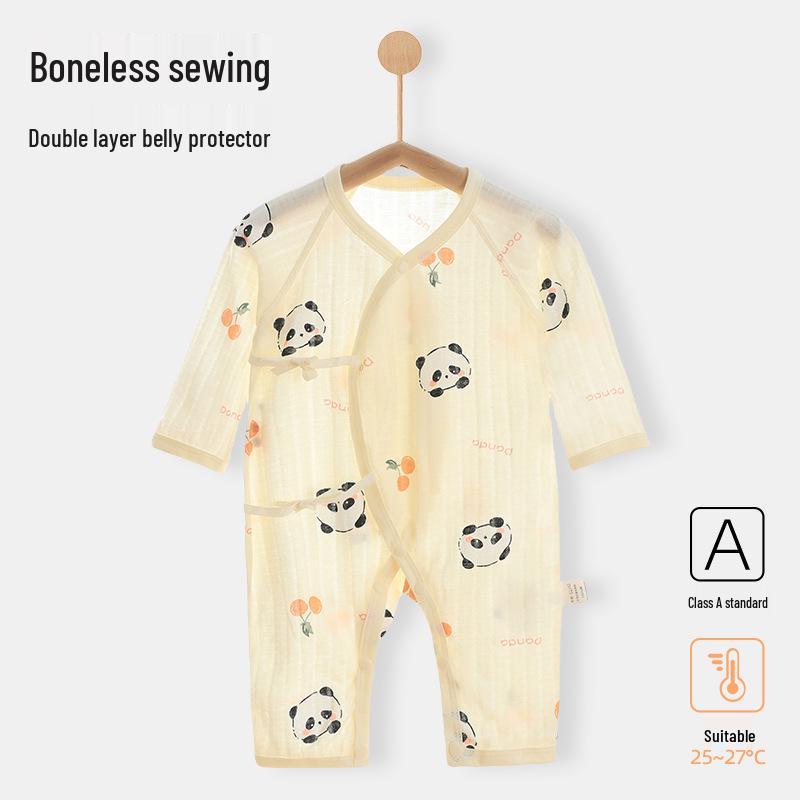 Summer Newborn Cotton Long-Sleeve Butterfly Monk Romper