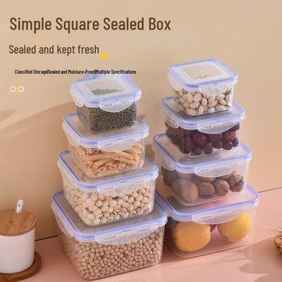 Transparent Food-Grade Square Lunch Box - Microwave-Safe, Thickened, Sealed Container for Freshness