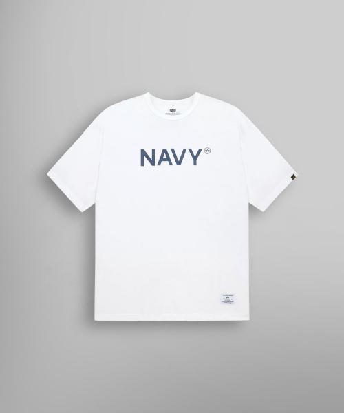 ALPHA INDUSTRIES Relaxed Navy T-Shirt White