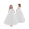 Vestito da Esibizione Gonfio per Bambina - Manica Corta, Manica a Tre Quarti, Vestito Principessa in Pizzo per Matrimoni e Compleanni