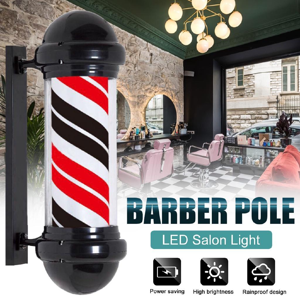 

Barber Shop Pole Rotating Lighting White Black Stripe Rotating Light Stripes Sign Hair Wall Hanging LED Downlights 110V/220V 60cm EU