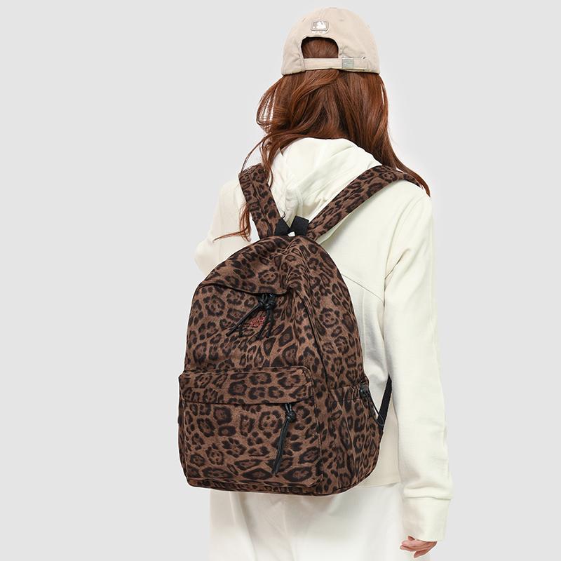 Leopard Print Backpack Travel Backpack Women's Schoolbag