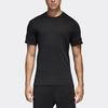 adidas T-shirt da uomo nere con scollo rotondo, vestibilità dritta moderata CG2097
