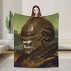 Mona Lisa Alien Xenomorph Blankets Velvet Spring/Autumn  Portable Warm Throw Blanket for Sofa Office Bedspread