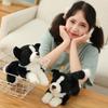 Schwarz-Weiß Border Collie Plüschtier - Liegende Beruhigungs-Puppe