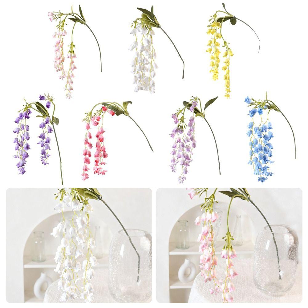 108CM Artificial Wisteria Flowers Green Color Silk Material Fake Floral Plants Ceiling Decoration Hanging Design