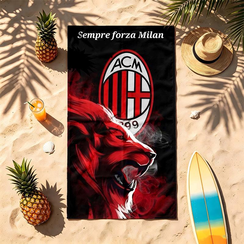 AC Milan (5) Motyw Ręcznik plażowy Odporny na piasek Miękki i wygodny Odpowiedni na basen Kemping Joga i Nurkowanie Podróżny