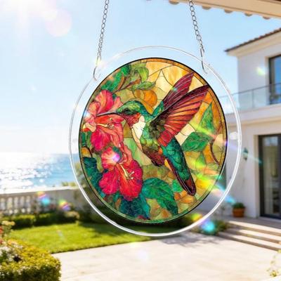Acrylic Puzzle Suncatcher, Stained Glass Window Hanging Ornament with Double-side UV Printed Design, Colorful DIY Jigsaw Puzzle Suncatcher for Window