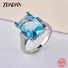 925 Sterling Silver Charm Topaz Ring for Women Luxury Wedding Jewelry Party Gift