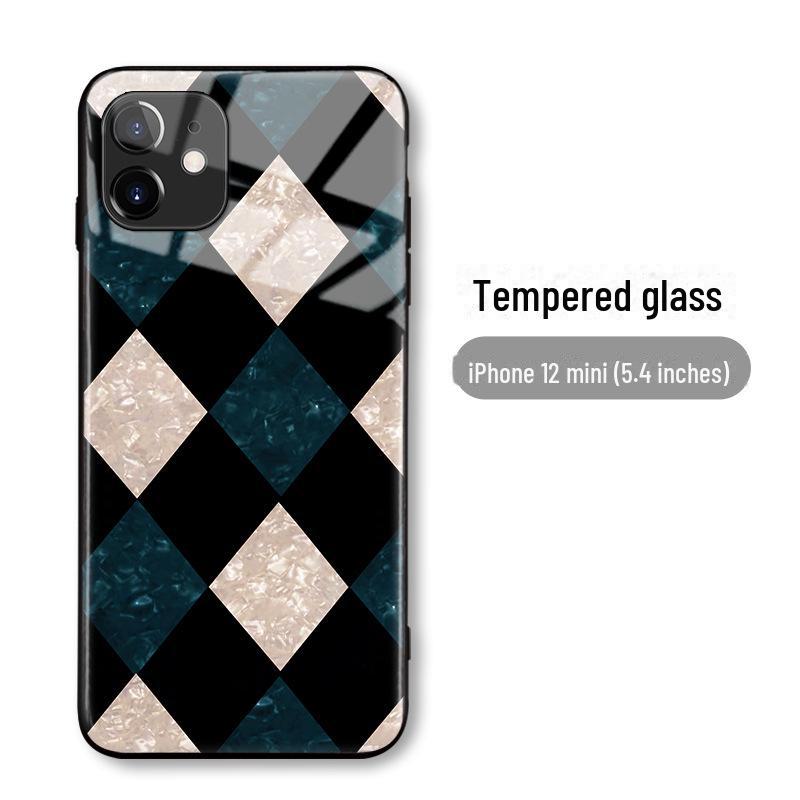 Luxury Shell Pattern Glass Case for iPhone 15, 14 Pro, 8 Plus, XR, 6s - Trendy Design for Women