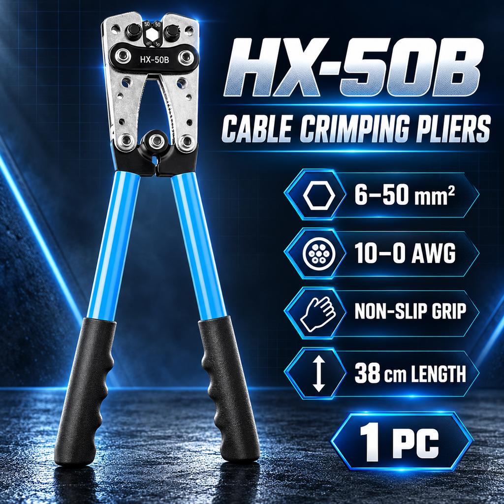 HX-50B High Carbon Steel Cable Crimping Pliers for 6-50mm^2 Terminals