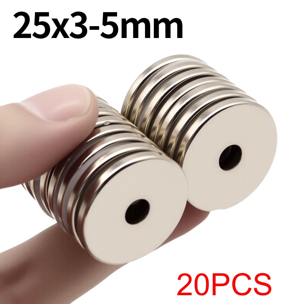 25x3-5mm Super Strong Neodymium Magnet N35 NdfeB Permanent Magnetic imanes Round With Holes Powerful Magnets Refrigerator Magnet