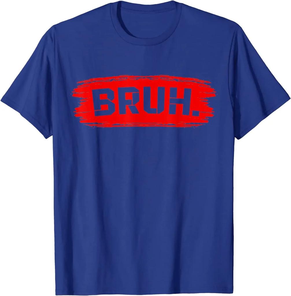 Bruh Meme Funny Saying Brother Greeting Teens Boys Men T-Shirt Oversized T Shirt Streetwear Casual Cotton Daily Four Seasons