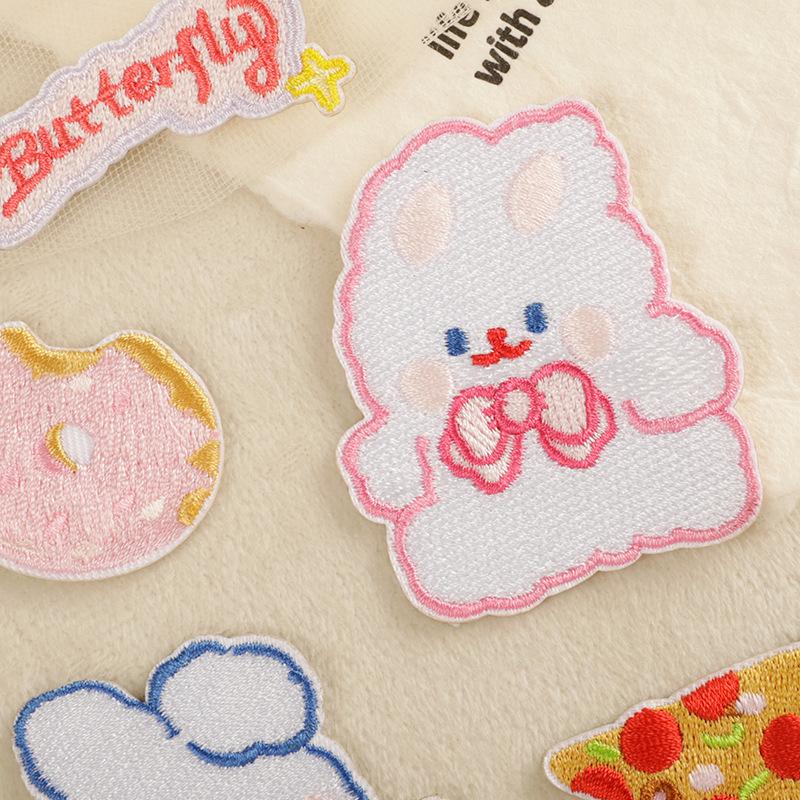 Embroidery Label Embroidery Sticker DIY Hand Account Self-patch Patch Patch Clothing Accessories Cartoon Rabbit Food Cloth Sticker