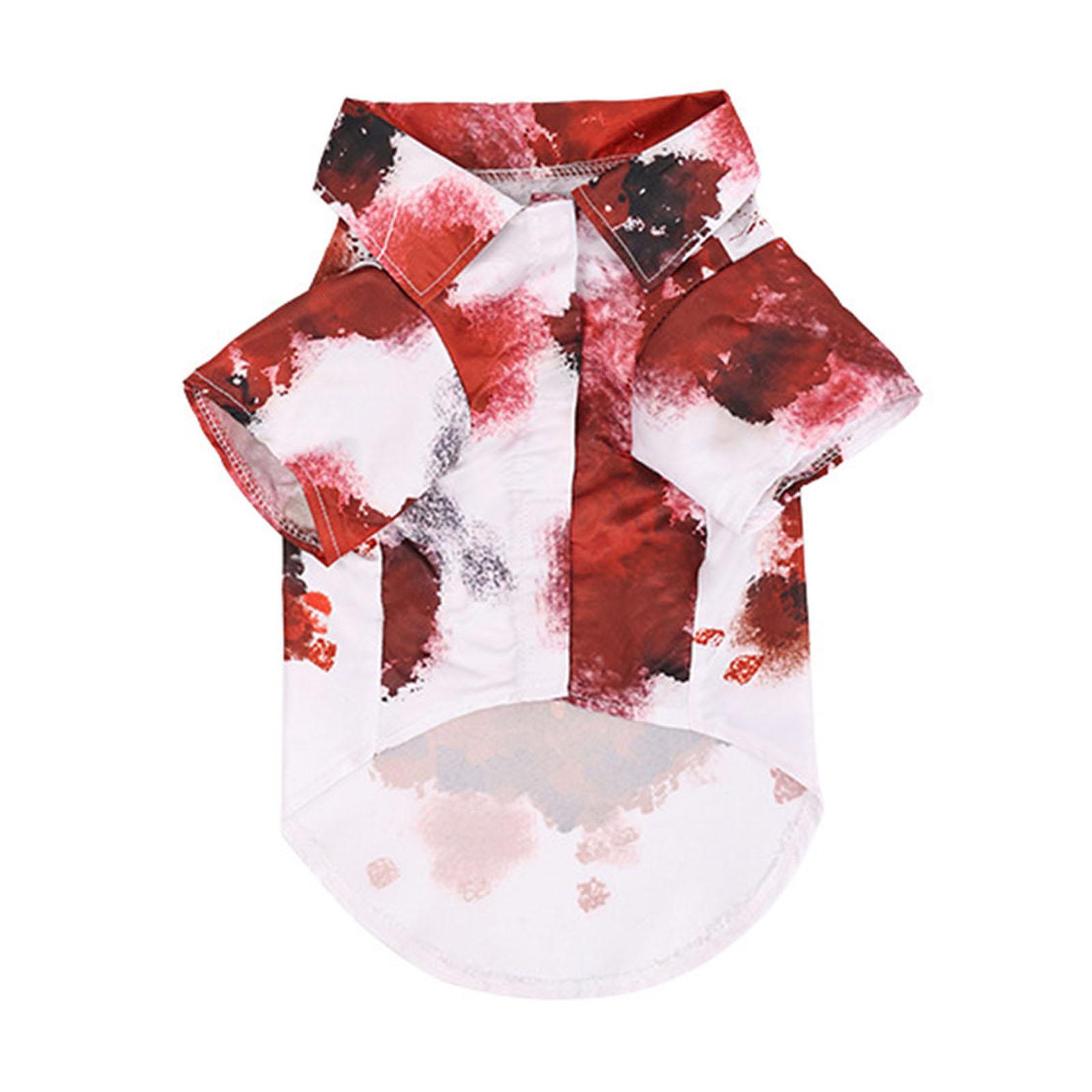 

Костюм для питомца на Хэллоуин, страшный костюм с брызгами крови для собак и кошек, праздничный наряд для вечеринки XS