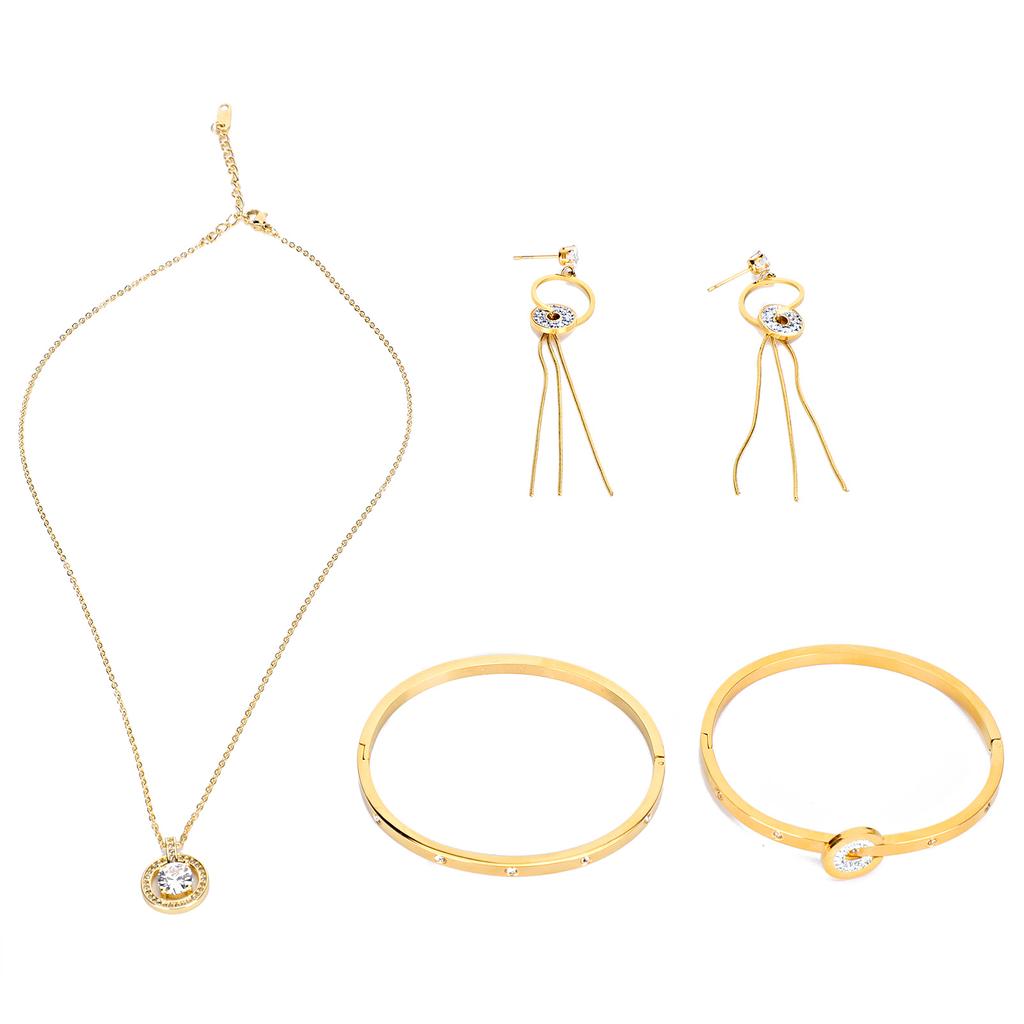 Damen Frauen Schmuckset Halskette Ohrringe Armband Set für Party Hochzeit Geburtstag