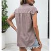 Summer New Women's Buttoned Short-sleeved Shirt Lapel Casual Plaid Top