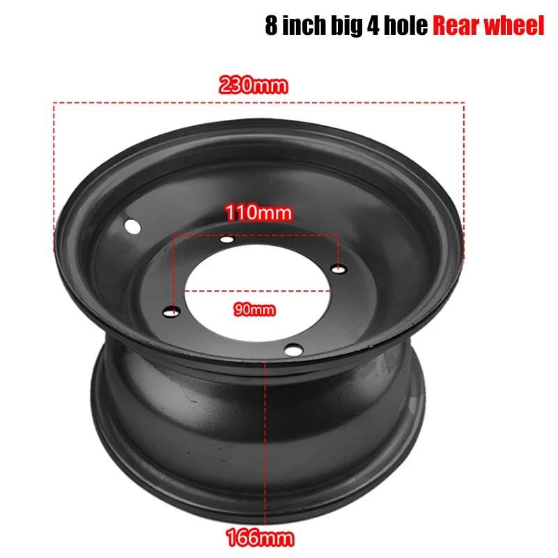 ATV 8 Inch 4 or 3 Hole Wheels Vacuum Rims 150cc-250cc for The Bull Accessories Front Rear Beach Motorcycle Part