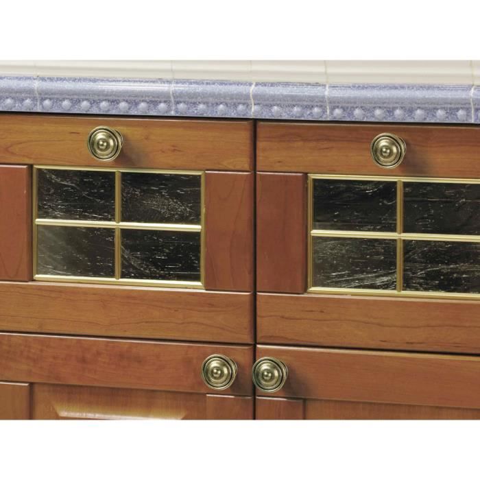 Boutons De Meuble Rond Zamak Laitonné H.26 X L.35 X P.35 Mm - Lot De 4