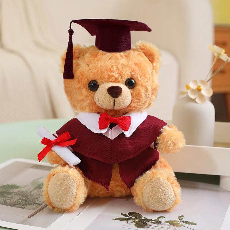 Cartoon Doctor Suit Teddy Bear Doll Plush Toy Bachelor Bear Doll Doll Girl Graduation Season Gift