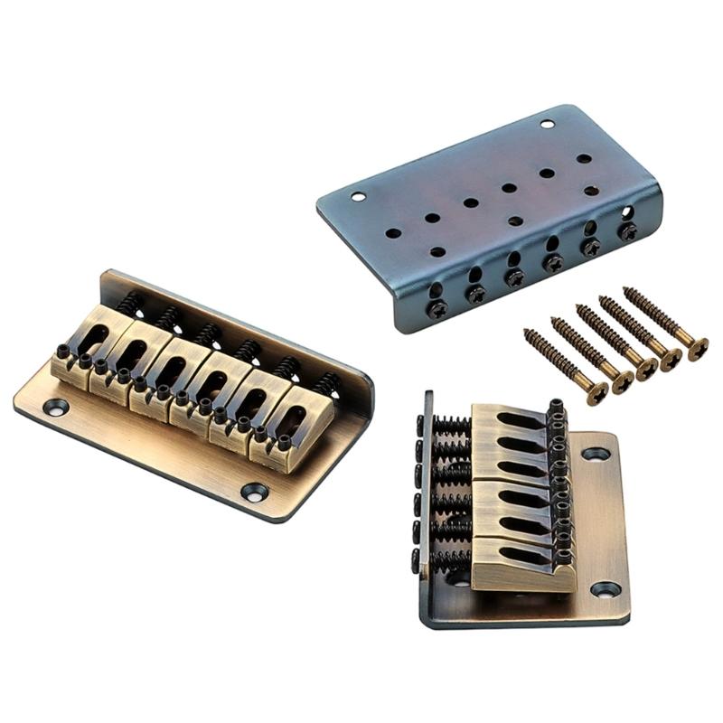 6 String Fixed Bridge Electric Bass Bridge Adjustable String Bass Bridge Bass Hardware Metal Texture for Electric Bass