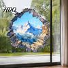 Landscape Wall Covering Snow Peak Sticker 3D Decorative Decal Durable Modern Minimalist Room Decor PVC Waterproof Window Film for Living