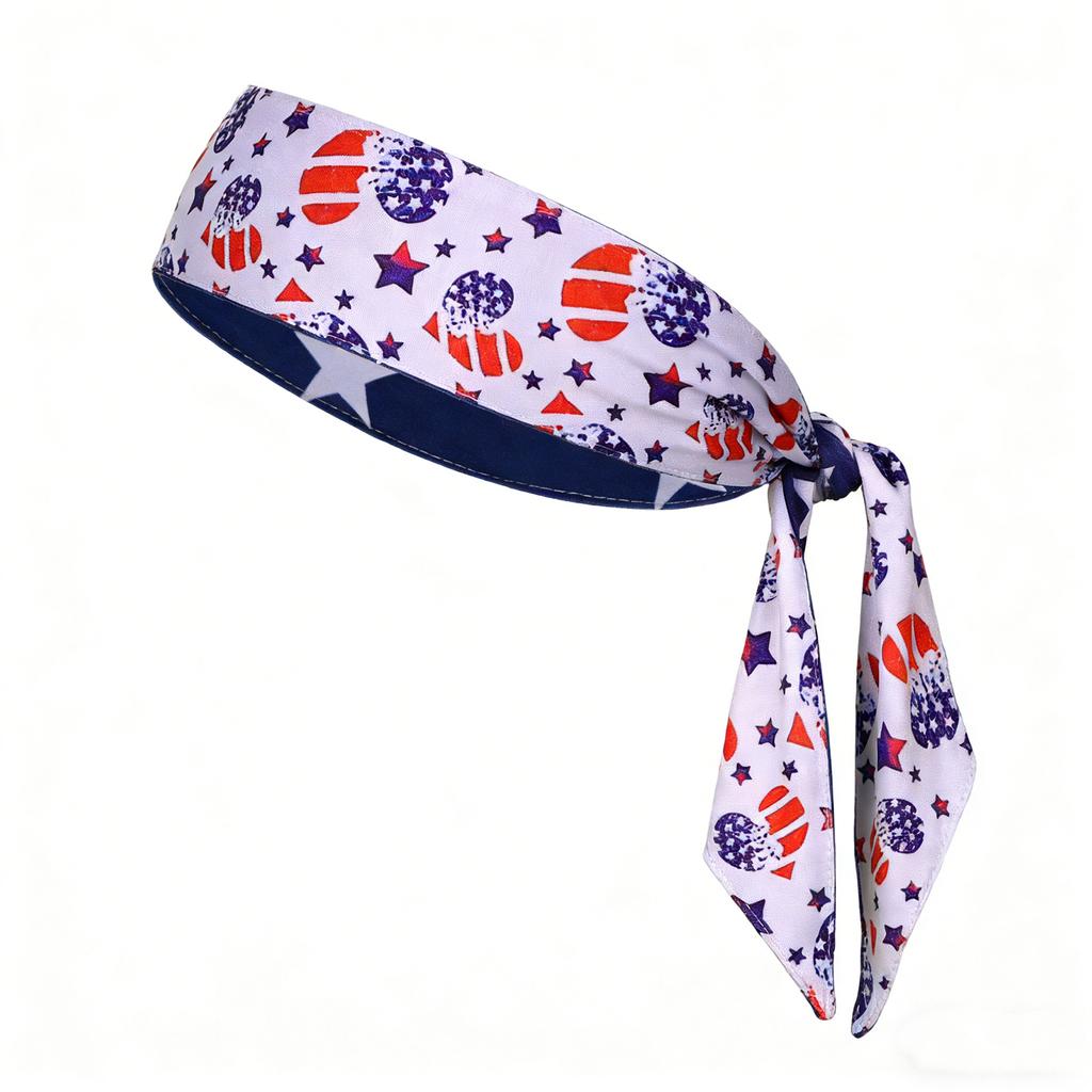 American Flag Independence Day Unisex Running Fitness Headband, Sports Yoga Sweatband, Elastic Cotton Headscarf