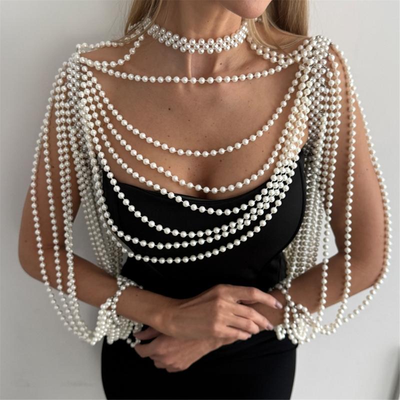 Perlen Körperschmuck Schweißbeständige Beschichtung für Strandhochzeiten und Poolpartys DIY Quasten Komponenten zum Stylen