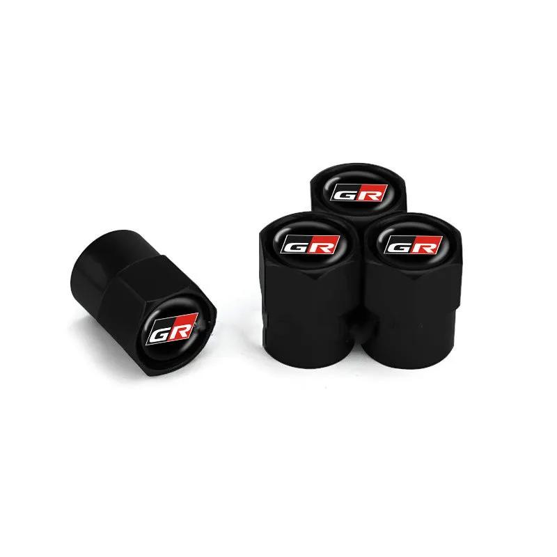 For Toyota ew124Pcs Car Wheel Tire Valve Caps Air Stem For Toyota GR Sport Gazoo Racing Yaris 86 Corolla Hilux Supra C-HR Tyre Plug Accessories