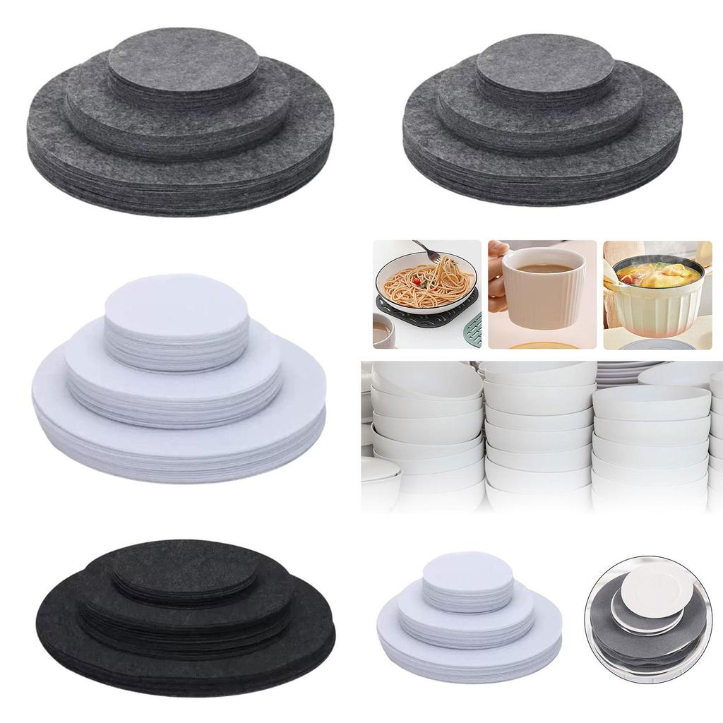 Felt Plate Dividers China Storage Containers Dividers Round Portable Household Kitchen Storage Protectors Pads