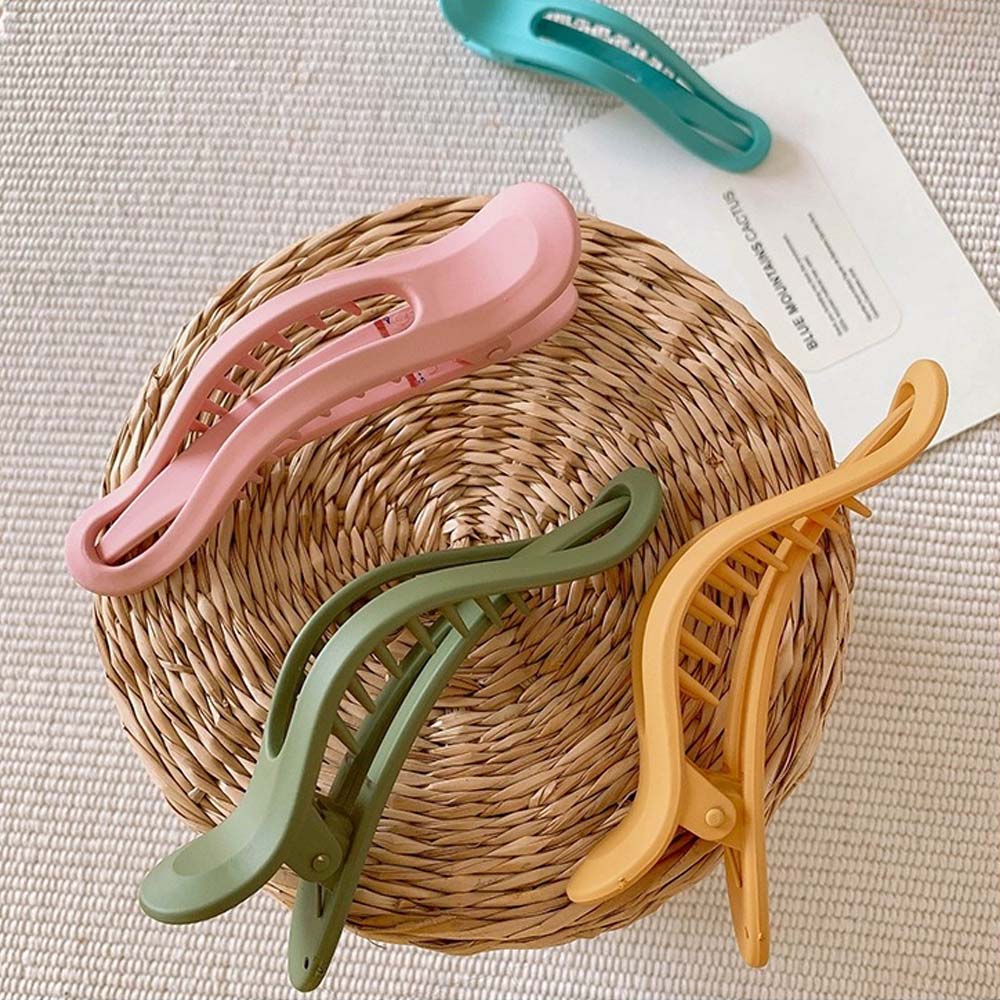 Wild Elegant Candy Color Girls Matte Women Face Wash Hairpin Hair Claw Duckbill Clip Plastic